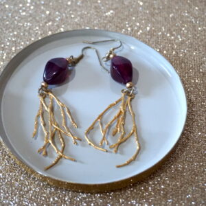 【イヤリング】パープルとゴールド